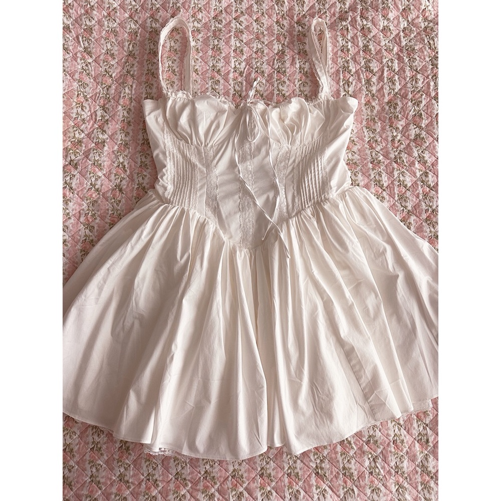 House Of CB Pintuck Lace Trim Babydoll Dress
